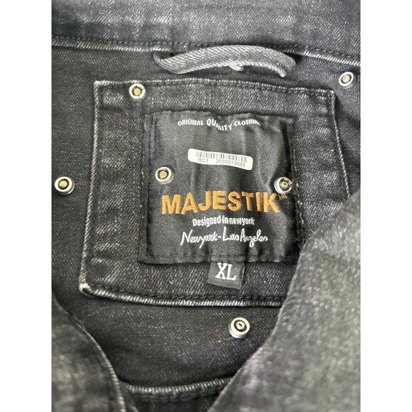 Majestik Denim Set (Jacket XL, Jeans 36x30) Embellished King Panda Destroyed GUC - Picture 7 of 13